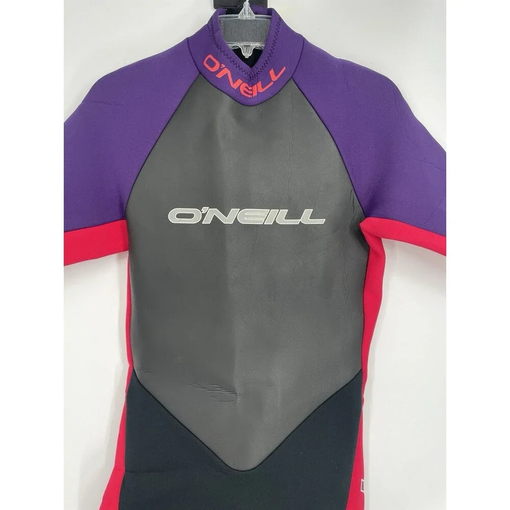 Vintage O’Neill Reactor 2/1mm Shorty Wetsuit Purple Black Adult Back Zip Surf